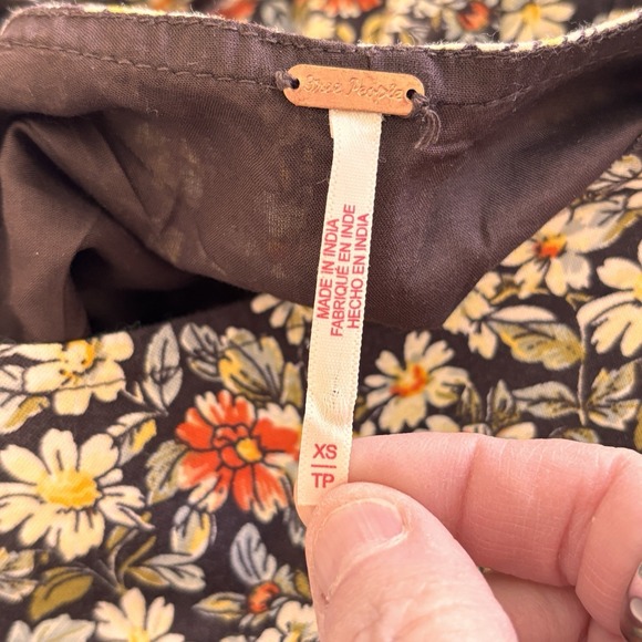 Free People Ditsy Floral Mini Dress Size XS Open Back Boho Festival Coachella - Picture 9 of 12